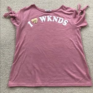 pink cold shoulder tee